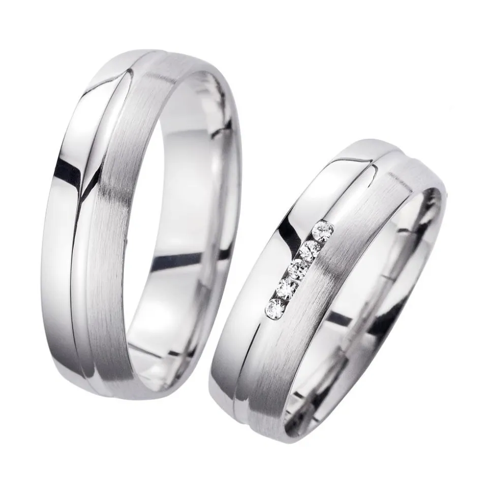 Eheringe Weißgold mit Brillanten Breite 5,5 mm WR0927