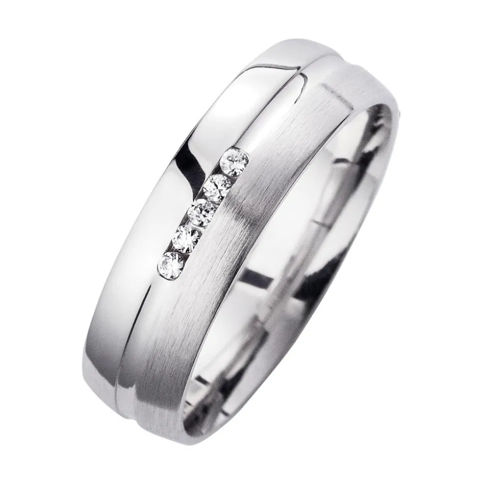 Eheringe Weißgold mit Brillanten Breite 5,5 mm WR0927