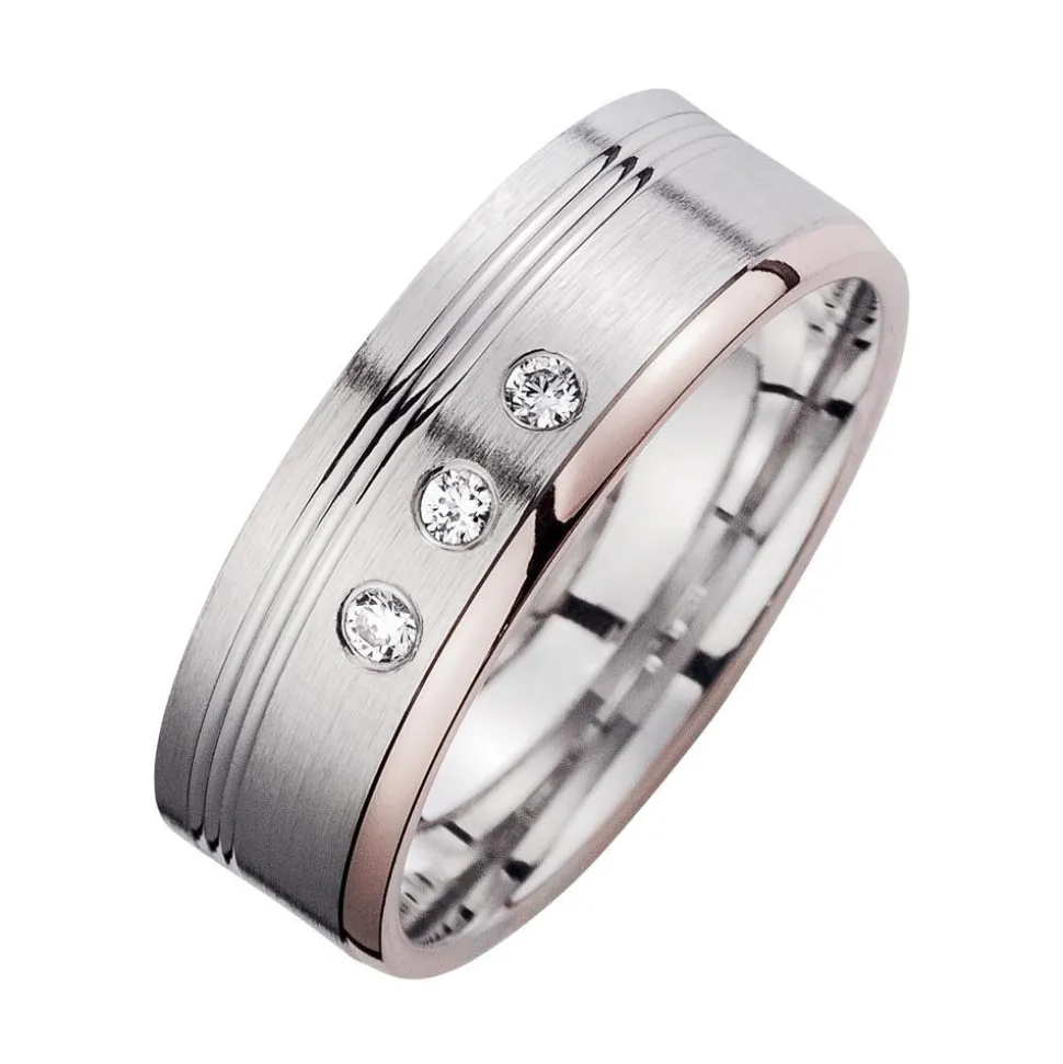 Eheringe Weißgold mit Brillanten Breite 6,5 mm WR0819