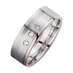 Eheringe Weißgold mit Brillanten Breite 6,5 mm WR0819