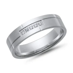 Eheringe Weißgold mit Brillanten Breite 5 mm WR0817