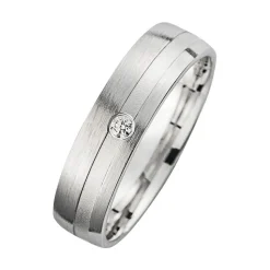 Eheringe Weißgold mit Brillant Breite 5 mm WR0820