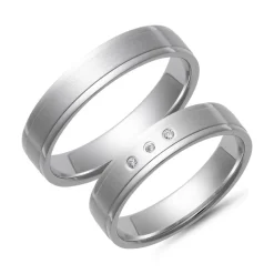 Eheringe Weißgold mit Brillanten Breite 4,5 mm WR0789