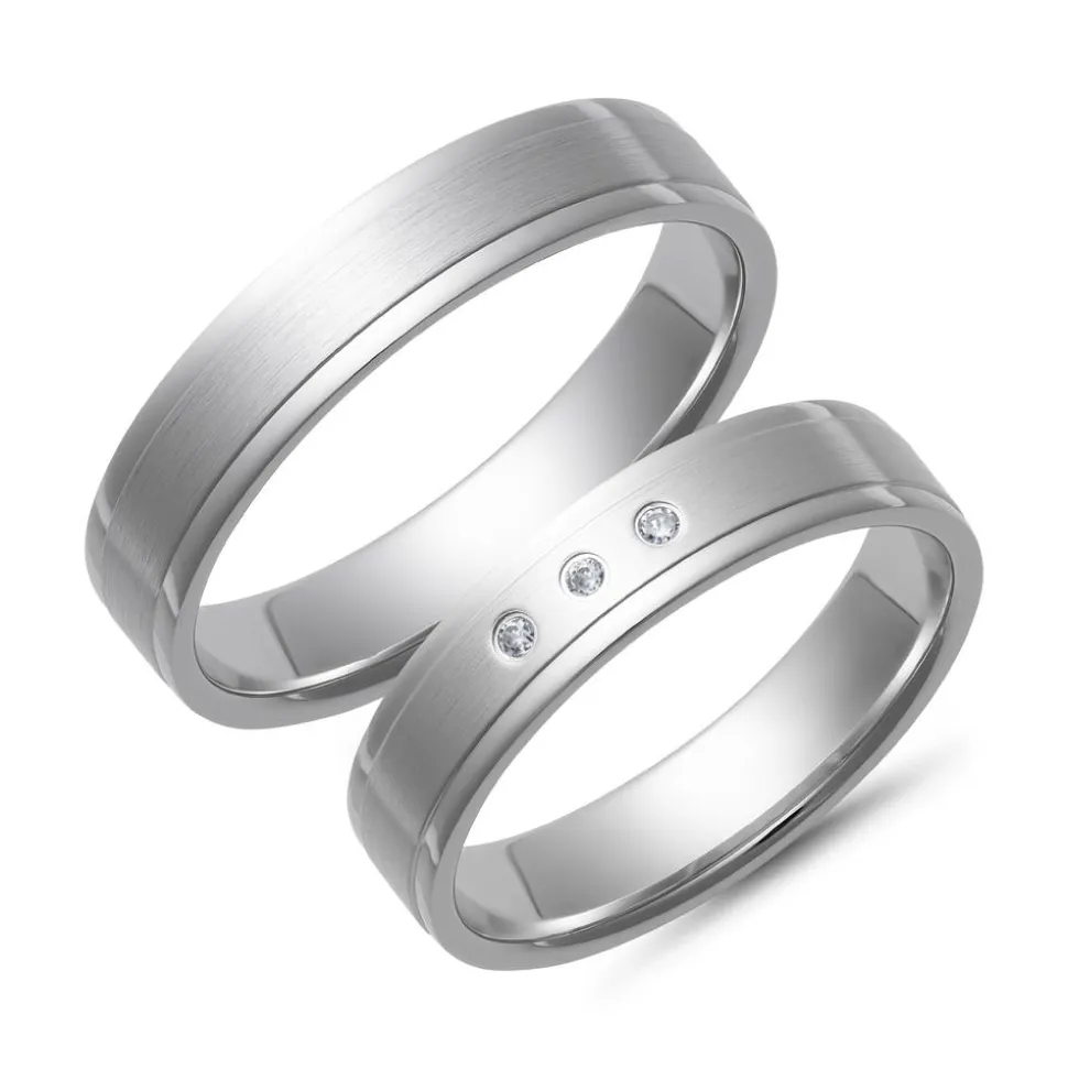 Eheringe Weißgold mit Brillanten Breite 4,5 mm WR0789