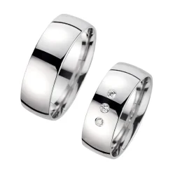 Eheringe Weißgold mit Brillanten Breite 7 mm WR0913
