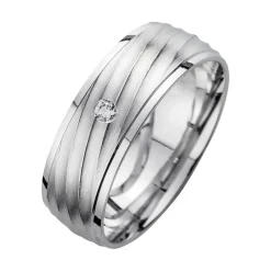 Eheringe Weißgold mit Brillant Breite 6,5 mm WR0836