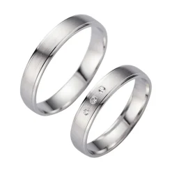 Eheringe Weißgold mit Brillanten Breite 4 mm WR0911