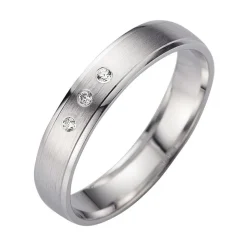 Eheringe Weißgold mit Brillanten Breite 4 mm WR0911