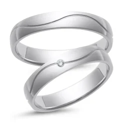 Eheringe Weißgold mit Brillant Breite 4 mm WR0782