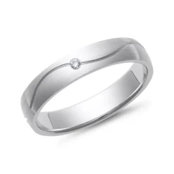 Eheringe Weißgold mit Brillant Breite 4 mm WR0782