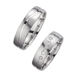 Eheringe Weißgold mit Brillanten Breite 5,5 mm WR0807