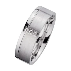 Eheringe Weißgold mit Diamanten Breite 6 mm WR0876