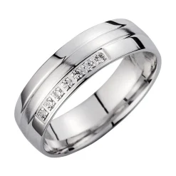 Eheringe Weißgold mit Diamanten Breite 5,5 mm WR0916