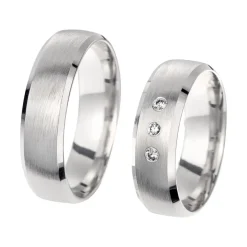 Eheringe Weißgold mit Diamanten Breite 6 mm WR0864