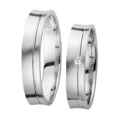 Eheringe Weißgold mit Diamant Breite 4,5 mm WR0769