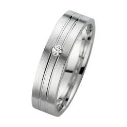 Eheringe Weißgold mit Diamant Breite 5 mm WR0831