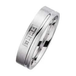 Eheringe Weißgold mit Diamanten Breite 5 mm WR0924