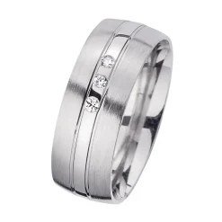 Eheringe Weißgold mit Diamanten Breite 7 mm WR0882