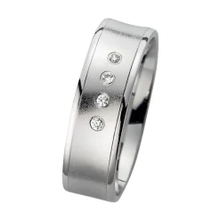 Eheringe Weißgold mit Diamanten Breite 6 mm WR0936