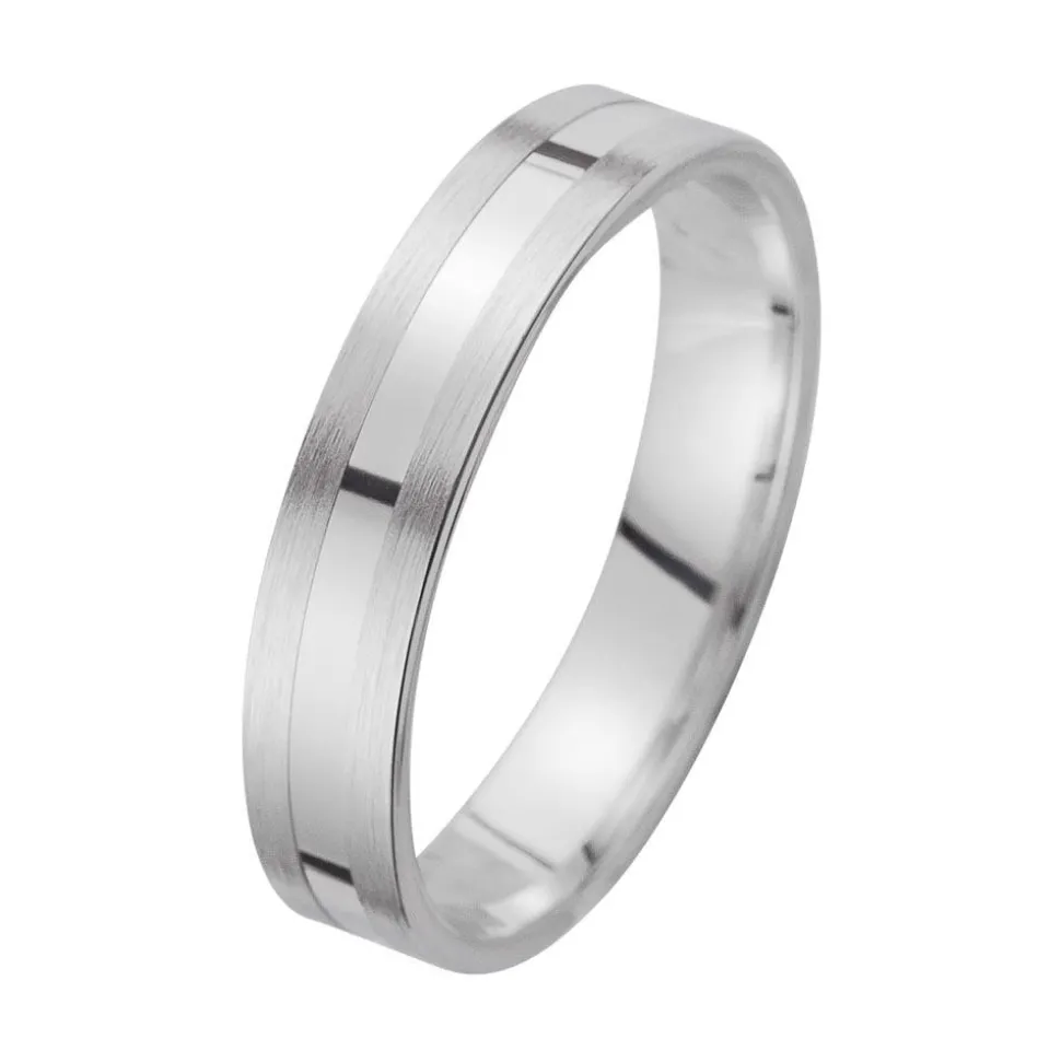 Eheringe Weißgold mit Diamanten Breite 4,5 mm WR0949