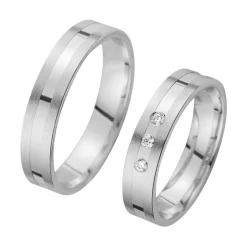 Eheringe Weißgold mit Diamanten Breite 4,5 mm WR0949