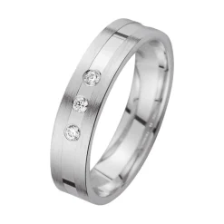 Eheringe Weißgold mit Diamanten Breite 4,5 mm WR0949