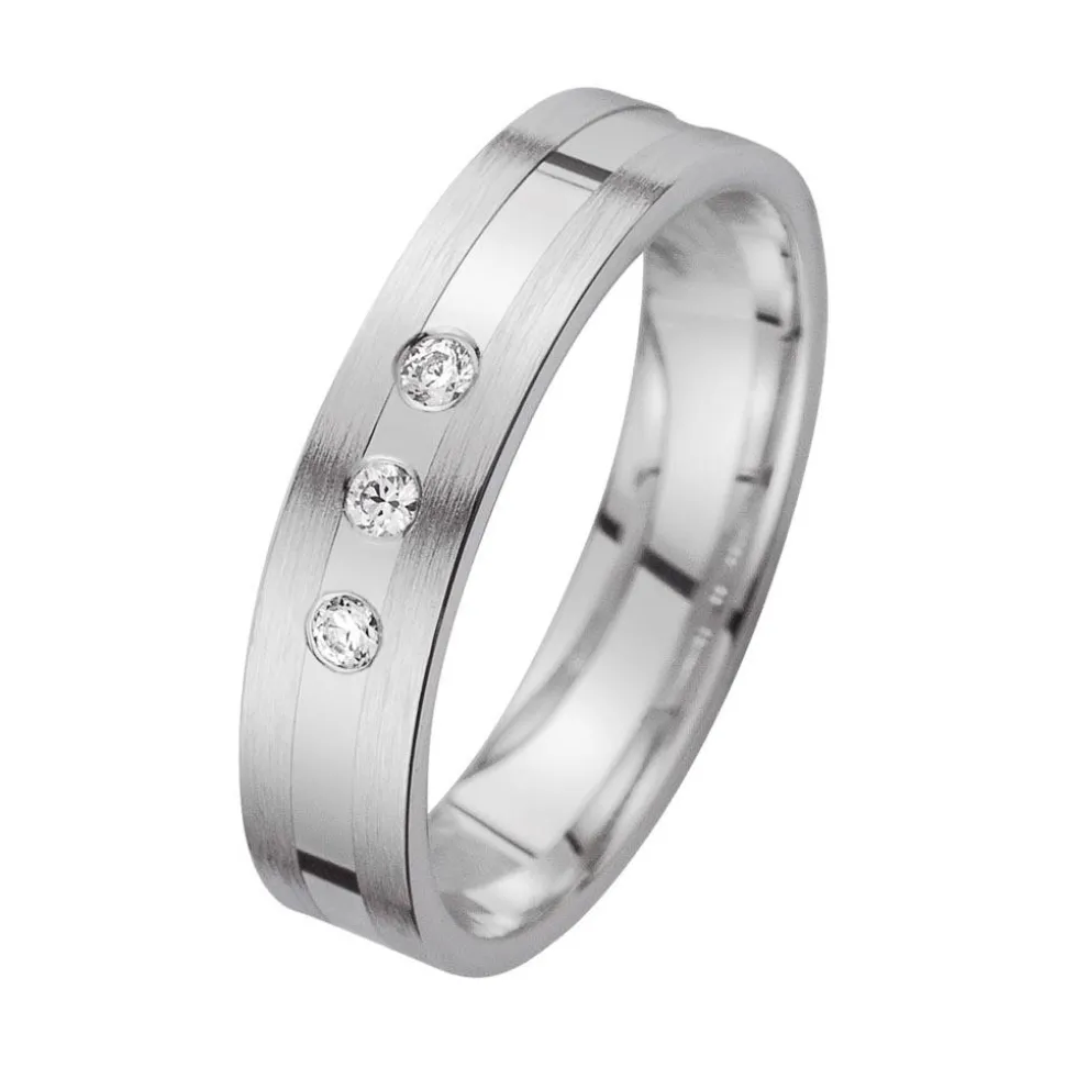 Eheringe Weißgold mit Diamanten Breite 4,5 mm WR0949