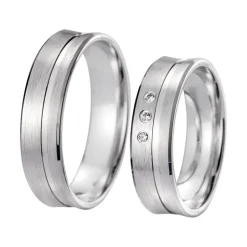 Eheringe Weißgold mit Diamanten Breite 5,5 mm WR0952