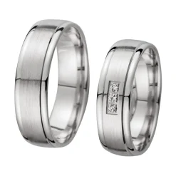 Eheringe Weißgold mit Diamanten Breite 6 mm WR0874
