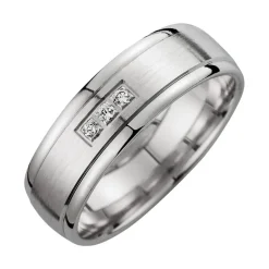Eheringe Weißgold mit Diamanten Breite 6 mm WR0874