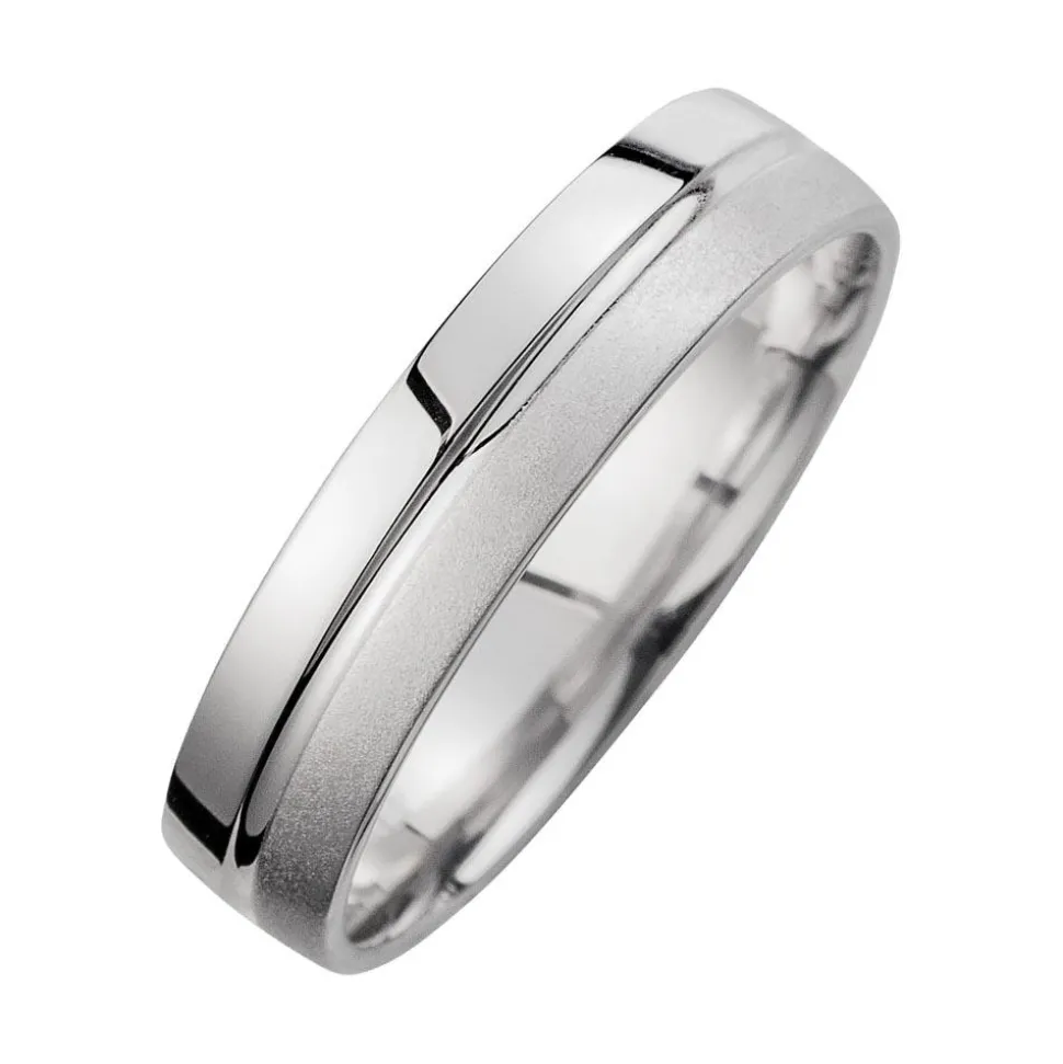 Eheringe Weißgold mit Diamanten Breite 5 mm WR0896