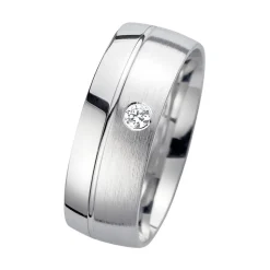 Eheringe Weißgold mit Diamant Breite 7 mm WR0907