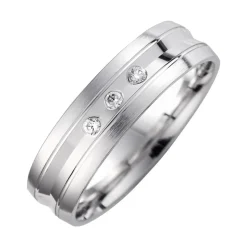 Eheringe Weißgold mit Diamanten Breite 5,5 mm WR0810