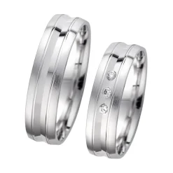 Eheringe Weißgold mit Diamanten Breite 5,5 mm WR0810