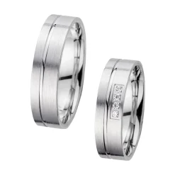 Eheringe Weißgold mit Diamanten Breite 5,5 mm WR0942