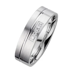 Eheringe Weißgold mit Diamanten Breite 5,5 mm WR0942