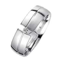 Eheringe Weißgold mit Diamant Breite 6 mm WR0947