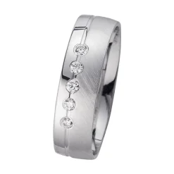 Eheringe Weißgold mit Diamanten Breite 5,5 mm WR0946