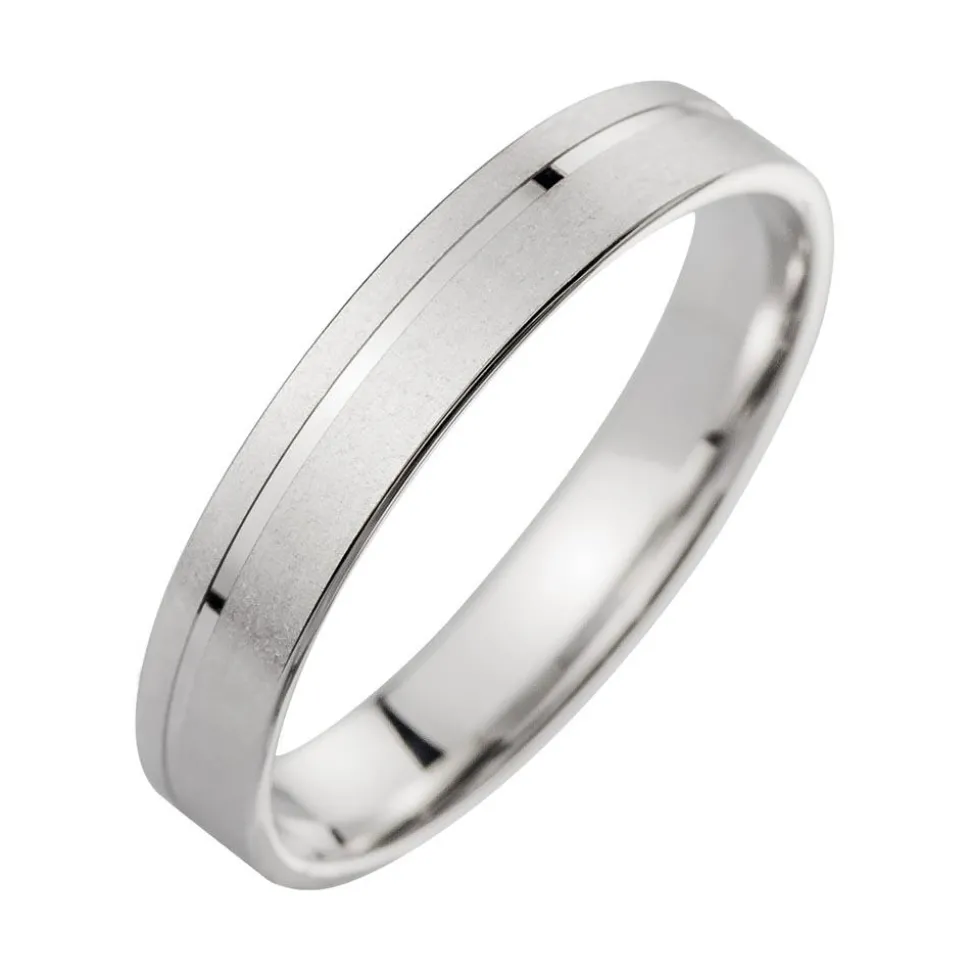 Eheringe Weißgold mit Diamanten Breite 4,0 mm WR0928