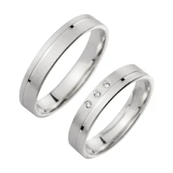 Eheringe Weißgold mit Diamanten Breite 4,0 mm WR0928
