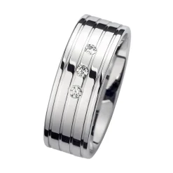 Eheringe Weißgold mit Diamanten Breite 7 mm WR0902