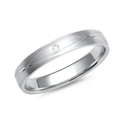Eheringe Weißgold mit Diamant Breite 3,5 mm WR0771