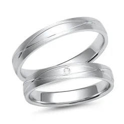 Eheringe Weißgold mit Diamant Breite 3,5 mm WR0771