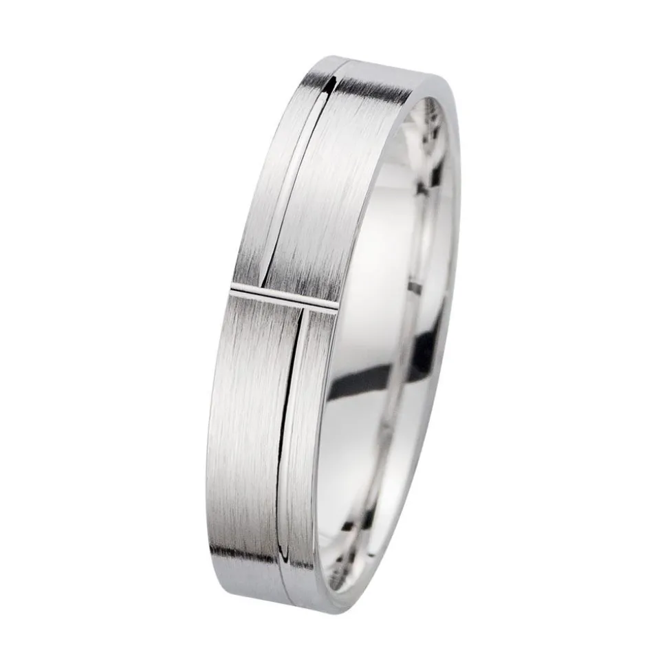 Eheringe Weißgold mit Diamanten Breite 4,5 mm WR0964