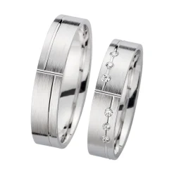 Eheringe Weißgold mit Diamanten Breite 4,5 mm WR0964