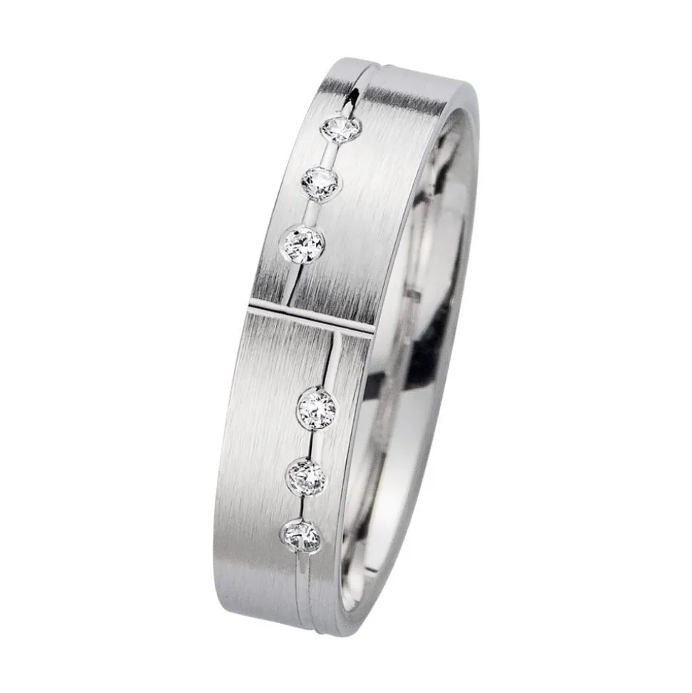 Eheringe Weißgold mit Diamanten Breite 4,5 mm WR0964