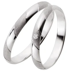 Eheringe Weißgold 3mm 03457