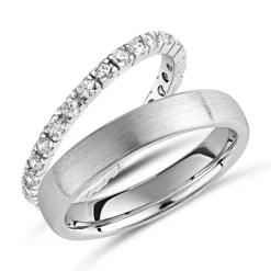 Ehering-Ringset aus Sterlingsilber mit Zirkonia ERSET0002SL