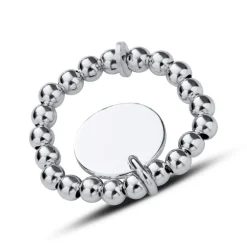 Elastischer Kugelring aus 925er Silber gravierbar SR0486SL