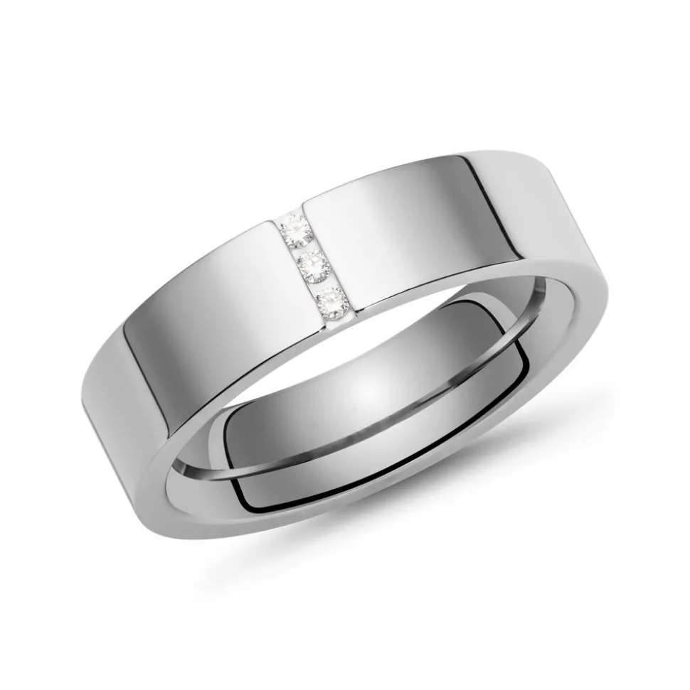 Eleganter Titanring mit 3 Brillanten TR0087SL